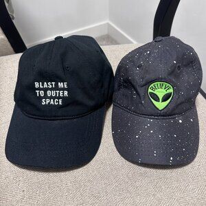 Outer Space Alien Baseball Cap SET OF 2